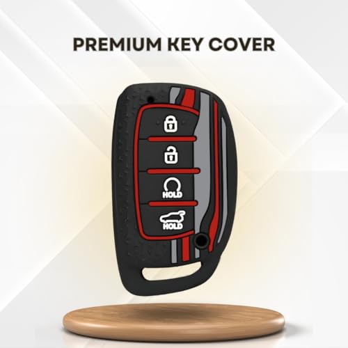 Image of KEYCEPT Tristar Key Cover for Hyun-dai Creta | Alcazar | N Line | EV and Facelift Models for 4 Button smart Key with Keychain. (Tristar K3)