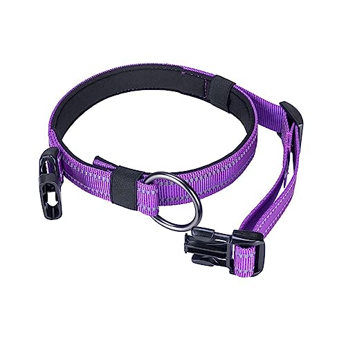 EXCELLENT ELITE SPANKER Reflective Dog Collar Classic Soft Padded Breathable Nylon Adjustable Pet Collar with Quick Release Buckle for Boy Girl Male Female Puppies Small Medium Large Dogs(M-PUL) - Image 3