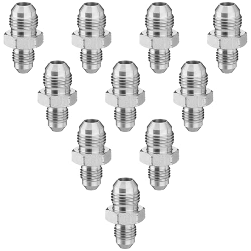 Image of 10 Pack Hydraulic Adapter Fittings: 1 /4 inch JIC Male x 3 /8 inch JIC Male