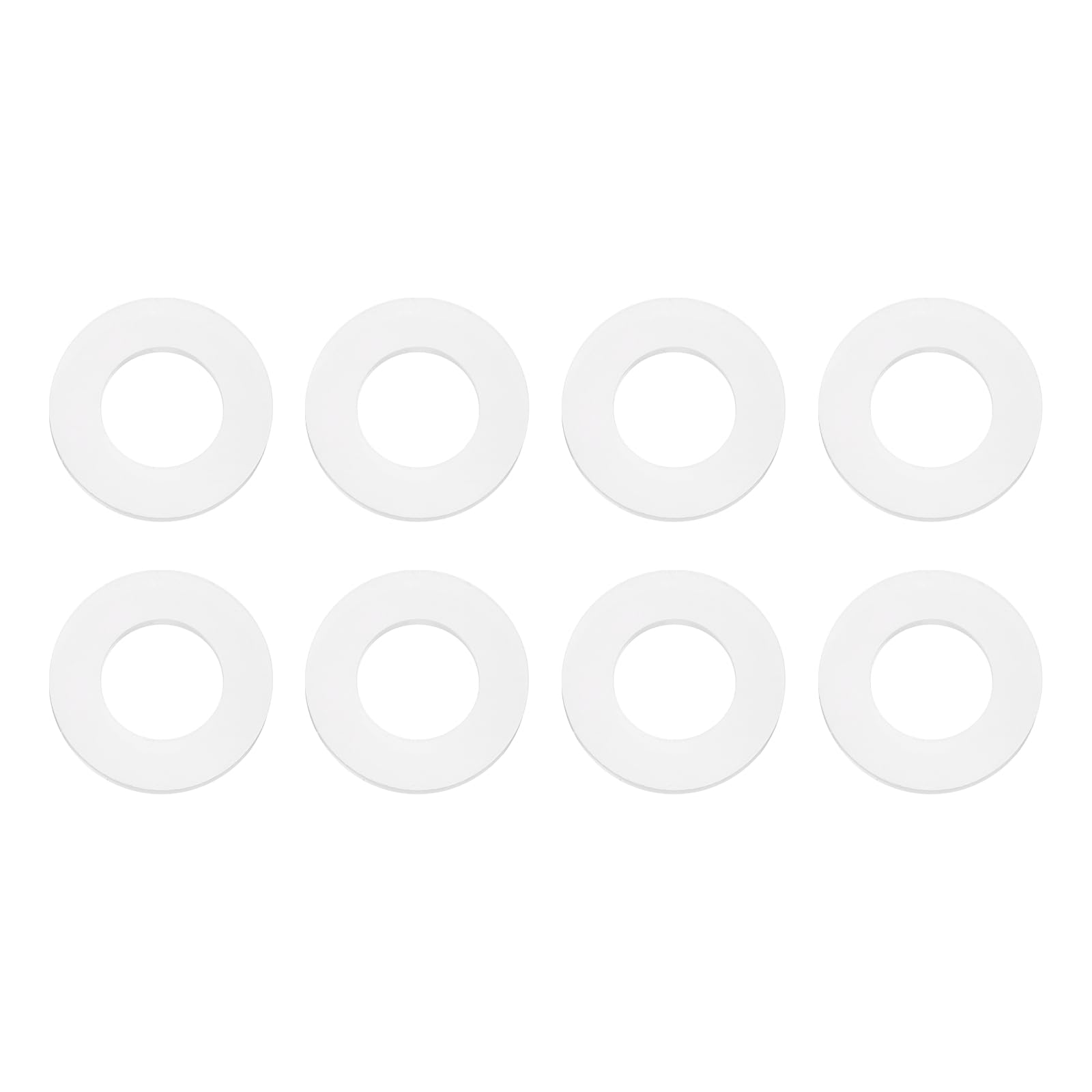 PATIKIL M24 Silicone Flat Washer, 8 Pcs 24mm ID 44mm OD 4mm Thick Plain Washer Grommets O-Ring Sealing Gasket Spacer for Faucet Pipe Water Hose Shower Door Handles, White — image 1