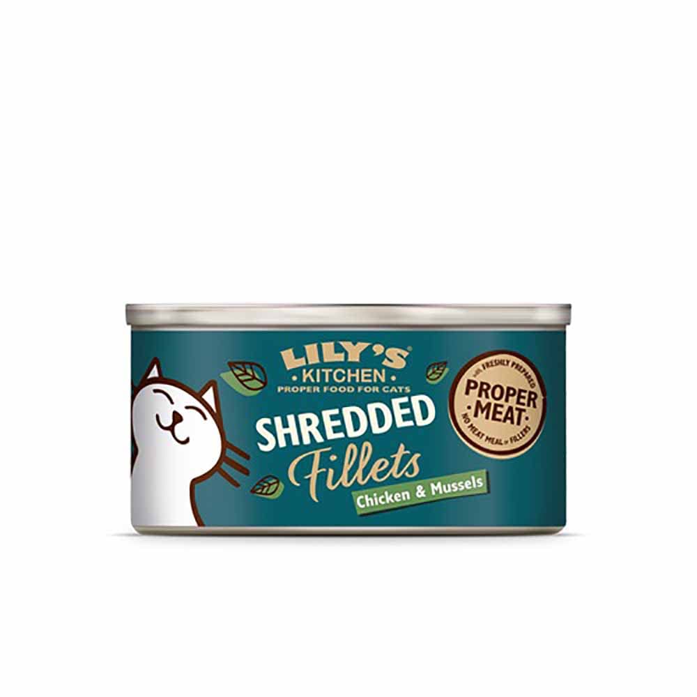 LILY'S KITCHEN Shredded Fillets Chicken & Mussels in Broth Wet Cat Food - 70G