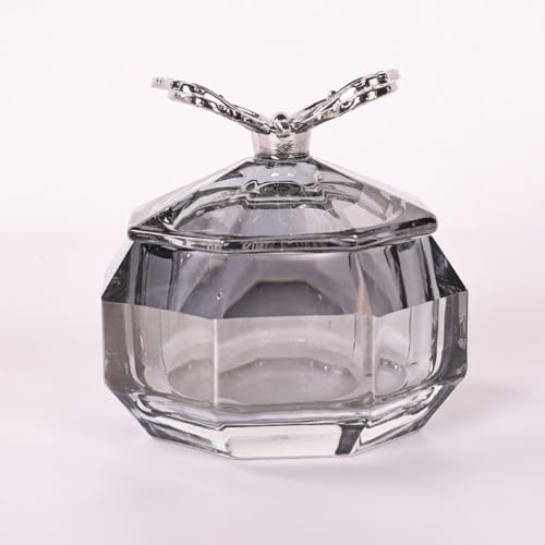 Vaso de cristal para uñas con tapa motivo mariposa miniatura 1