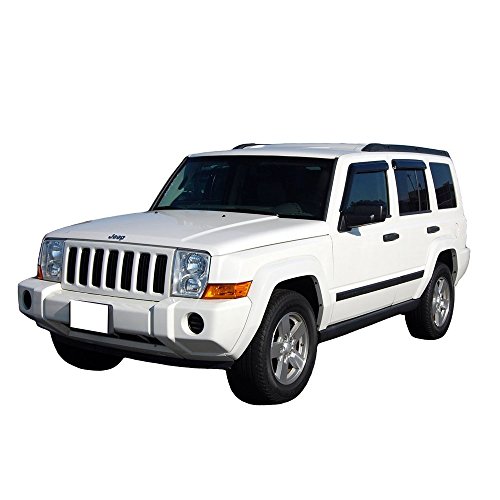 Window Visor Deflector Compatible With 2006-2010 Jeep Commander, Slim Tinted Acrylic By Ikon Motorsports #TOP2