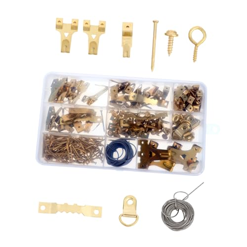 NUOBESTY clou de mur kit de suspension de tableaux crochet pour cadre photo fil suspendu clou décoratif mural cintres photo crochet en fer avec câble métallique clou de cadre photo le fer