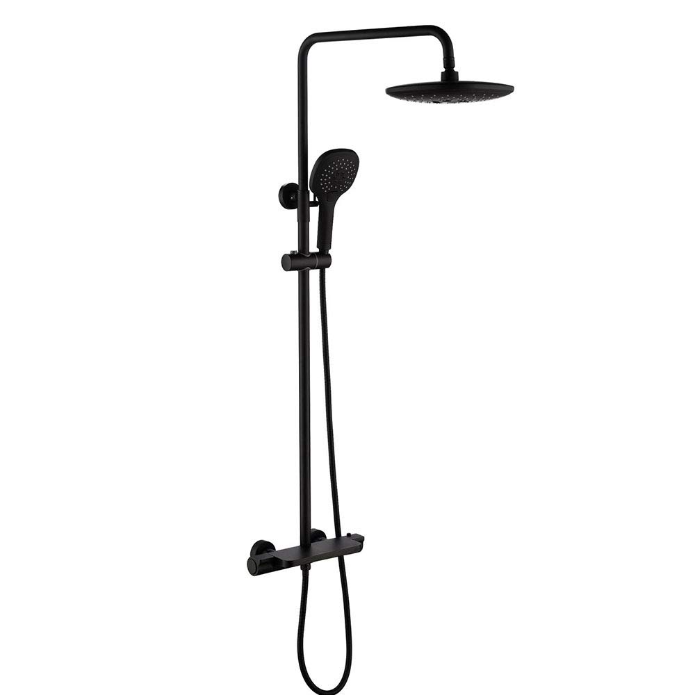 CWCQGH Luxury Black Thermostatic Shower Set Square Shower Faucet hot and Cold Shower Faucet Bathtub Thermostatic Shower Mixer,showermixer