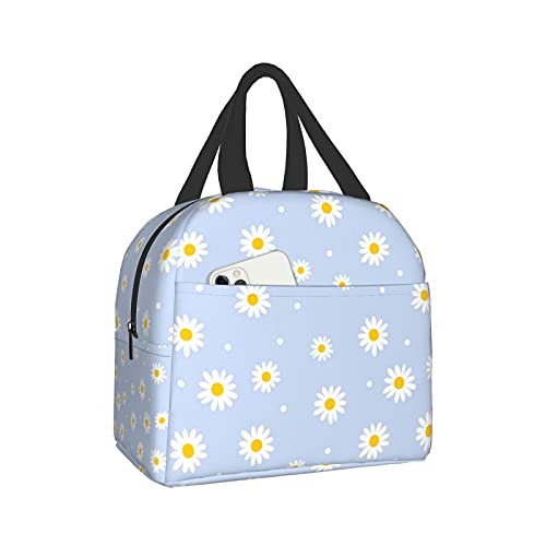 Daisy Purple Flower Lunch Box Travel Bag Picnic Bags Insulated Durable Shopping Bag Back To School Reusable Waterproof Bags For Man Woman Girls Boys
