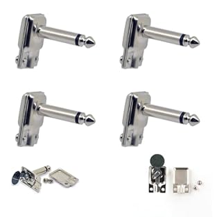 Premium Nickel Plated Construction: Square pancake jack plugs feature durable nickel plating for long-lasting performance and corrosion resistance Right Angle Mono Design: 1/4 inch mono connector with right angle configuration for convenient cable ro...