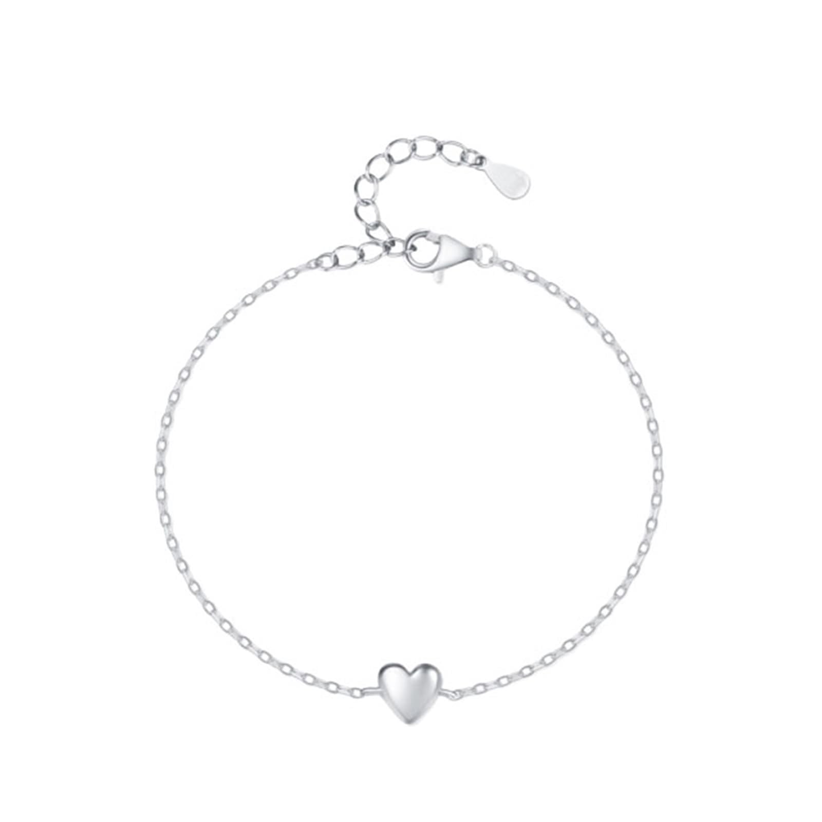 Bracciale da donna in oro giallo 750 18 carati, catena a cuore, vero platino PT950
