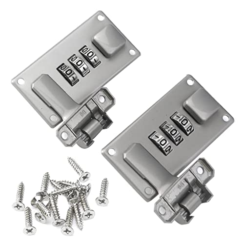Mewutal 2PCS Luggage Suitcase Combination Lock 3 Digit Combination Password Lock Buckle for Toolbox Vanity Case, with Screws (Nickel)