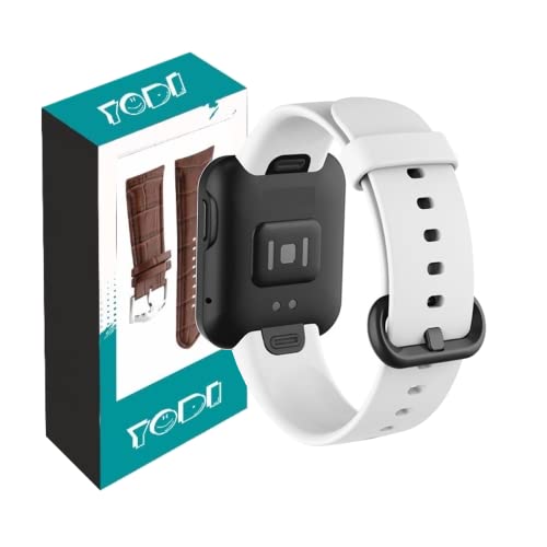 Image of YODI Soft Silicone With Metal Buckal Classic Strap Bands for Redmi Watch 2 Lite / Redmi GPS Smart Watch Only, Comfort and Flexible Straps for Men Women and Kids (White)