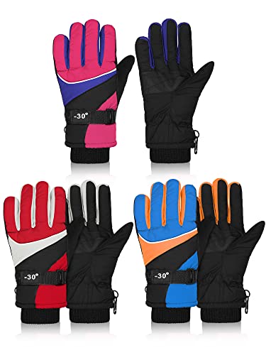 Gants de ski imperméables enfants Hicarer lot de 3 paires moufles thermiques