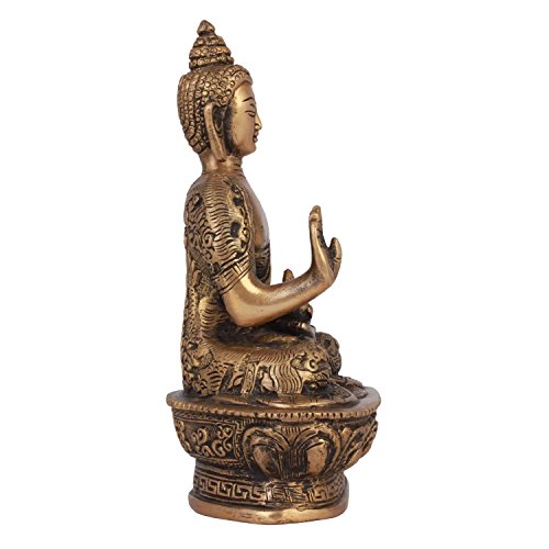 Estatua de Buda de Bronce con Acabado Antiguo 17.5 cm miniatura 2