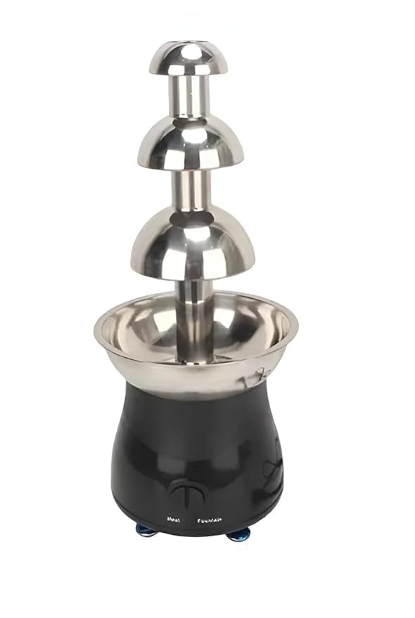 Chocolate Fountain For Easter Party Stainless Steel Melting Heating Machine Pot for Cheese, Candy, and Liqueur, Chocolate Fondue 1 Lts 3 Tier (Material - Stainless Steel + ABS)-image-23