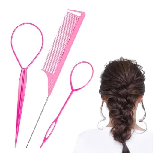 Wosyoodo Accessoires de Coiffure, Aides à La Coiffure, Outil de Queue de Cheveux, Kit de Coiffure Tressée pour Styles Variés, Coiffure Accessoires, Outils Tressage pour Femmes et Filles Convient