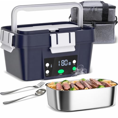 Gorgeous Cordless Electric Lunch Box, 6.7 Cups Smart Timer Auto