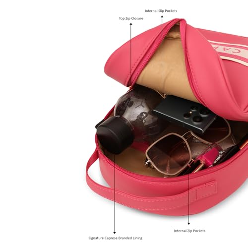 Image of Caprese Trinity Fashion Backpack Medium Fuchsia Solid Women's Bag
