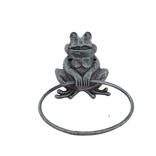 Preisvergleich Produktbild TentHome Antik Handtuchhalter Handtuchring Metall Wandhalterung Tier Deko Küche Bad Zubehör Badezimmer Accessoires (Frosch)