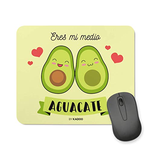 Kadoo Regalos Alfombrilla de Ratón San Valentín Eres Mi Medio Aguacate (Rectangular)