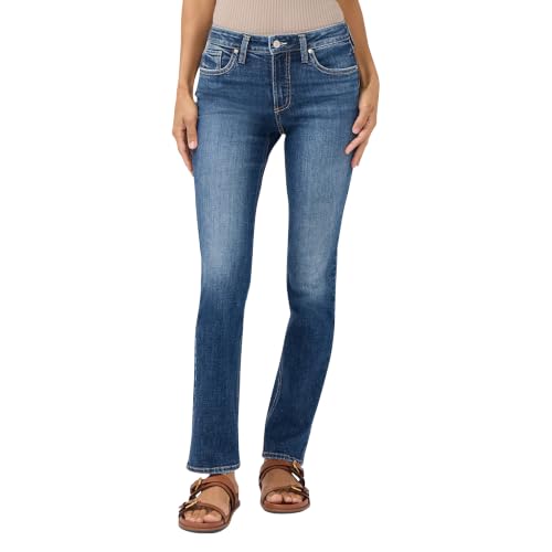 Silver Jeans Co. Women's Most Wanted Mid Rise Straight Leg Jeans, Medium Wash, 33W x 29L by Silver Jeans Co. - Used condition - US$54.72