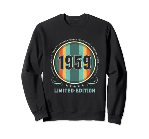 Camiseta vintage 1959 para mujer, edición limitada, cumpleaños 1959 Sudadera