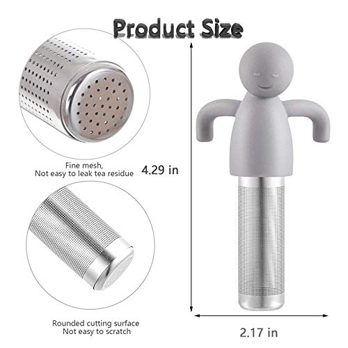 Olamtai Tea Infusers for loose tea, loose tea steeper, Cute Ultra Fine Mesh Tea Strainer Stainless Steel Tea Filter Tea Lover Supplies for Teacups Teapots, Gray