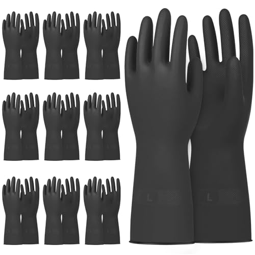 Beieverluck 10 Pairs Chemical Resistant Gloves, Reusable Hea...