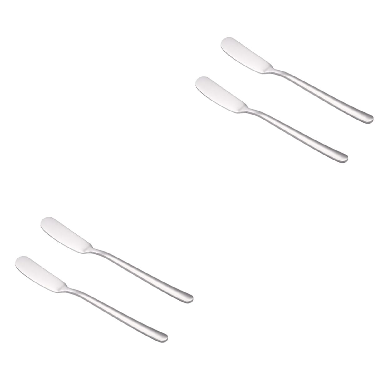 NAMOARLY 2sets Thicken Stainless Steel Butter Spreader Cold Butter Knife Ideal for Cheese Baking Easy to Maintain 2pcs*2