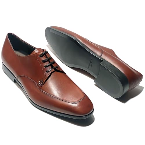 Tristano Leather Gancini Oxford Men's Portagas (Brown) Lace-up Dress Shoes (Salvatore4