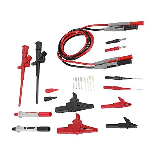 Akozon Kit de Cable de Prueba de Sonda de Multimetro, con 4 mm Conector banana y Mini pinzas de cocodrilo(P1600C)