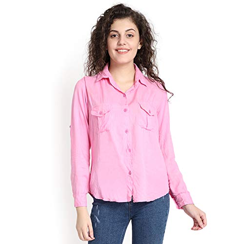 Image of C.Cozami Casual Long Sleeves Double Pocket Women's Rayon Shirts