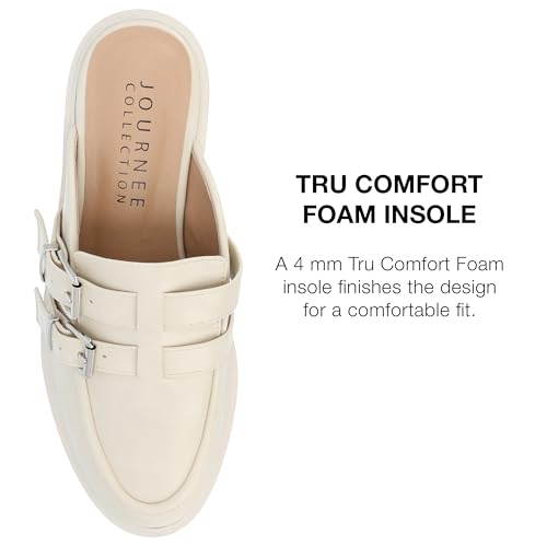 Journee Womens Light Weight Platform Mule Slip On Almond Toe Block Heel Buckle Brydie Comfort Foam Pumps4