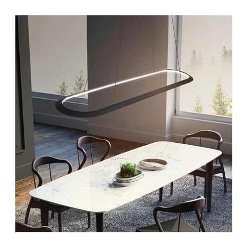 Lámpara colgante de comedor ovalada, lámpara de techo moderna de interior 2