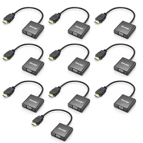 Adaptateur HDMI vers VGA plaqué or pour une transmission vidéo sans interférence sur TV