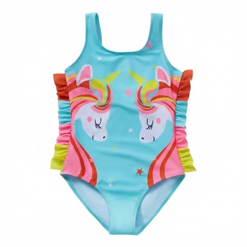 Bikini para Niños de Unicornio: Traje de Baño de Una Pieza de Secado Rápido para Playa 2-8 Años