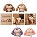 GOLOVENLD Fashionable Rabbits Shaped Keyring Long Eared Plush Bunnys Bag Pendant Keychain Handbag Accessory for Animal Lovers