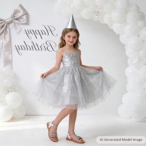 Image of Felix & Flora Toddler Girl Sandals -Flower Girl Dress Shoes Open Toe Little Kid Flats