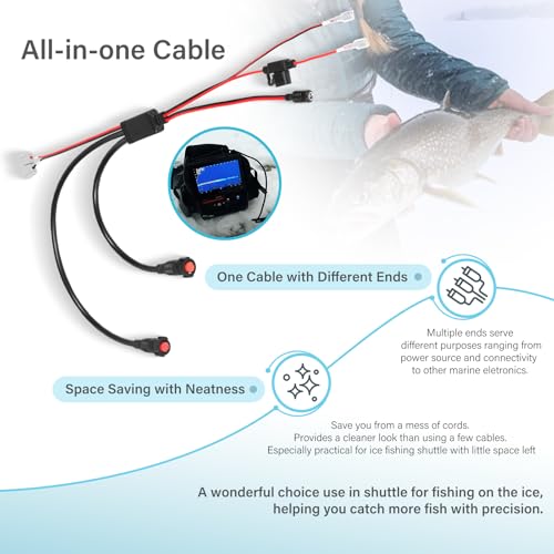 Image of Upgrade 010-12676-40 Replace for Garmin All-in-One Power Cable For Used with Summit Ice Fishing Shuttle Compatible with Panoptix LiveScope System Panoptix PS22 transducer ECHOMAP Chartplotter