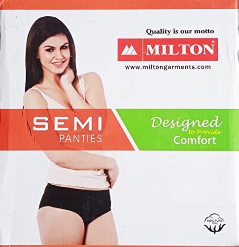 Image of Milton Garments Women Cotton Inner Elastic Panties Pack of 3 (Colors,Prints May Vary)