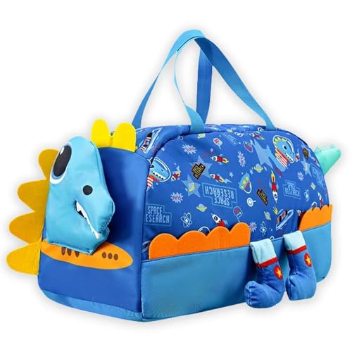 Image of Kids 3D Print Duffel Bag - Boys Travel, School & Sports Bag (Dinosaur)