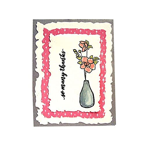 image for BROWNGO Torn Rectangle Frame Die Cuts for Card Making Dies Scrapbookin