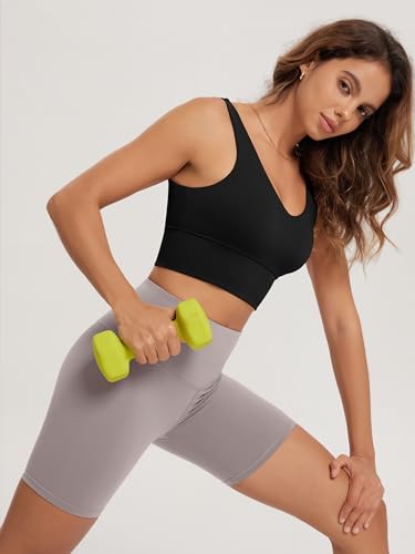 ODODOS Women's Longline U-Back Sports Bra V-Neck Padded Yoga Workout Wirefree Tank Top3