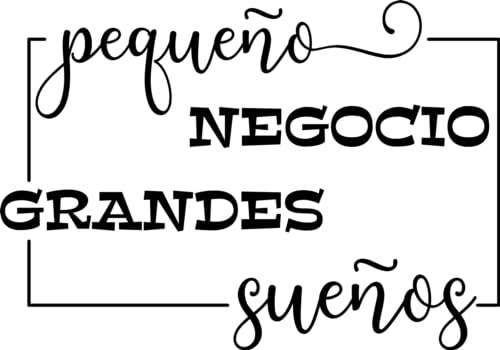 SoulArt® Vinilos de pared decorativo con frase 'Pequeño negocio, grandes sueños' Pegatinas decorativas negocio. Vinilo decorativo pared escritorio, vinilo de corte (20x29cm)