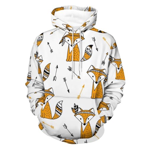 Sweatshirt renard ethnique UMENG pull doux à capuche manches longues
