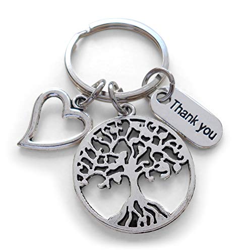 Caregiver, Home Aid Caretaker, or Teacher Keychain Gift, Tree, Heart,