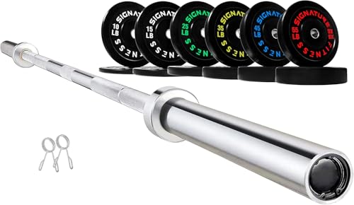 Fitvids Juego de discos olímpicos de 2 pulgadas que incluye juego completo de pesas de 360 libras (10 libras a 55 libras) y barra olímpica de 7 pies (400 libras en total), varios paquetes