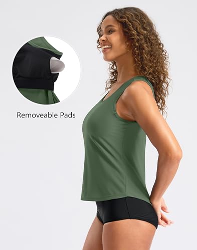 Image of G Gradual Tankini Tops for Women High Neck Swimsuits Swim Top Modest Bathing Suit Swimwear Tank Top only No Bottom