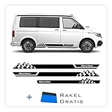 FOTOFOL Seitenstreifen perfekt für Multivan California Beach T6.1, T6, T5, Seitenaufkleber Autoaufkleber Berge Camper