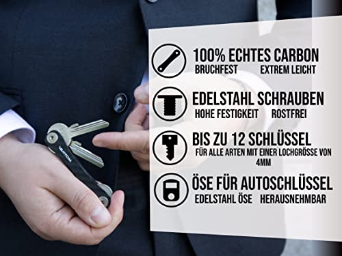 Vantom Key Organizer Schlüssel Organizer für bis zu 12 Schlüssel