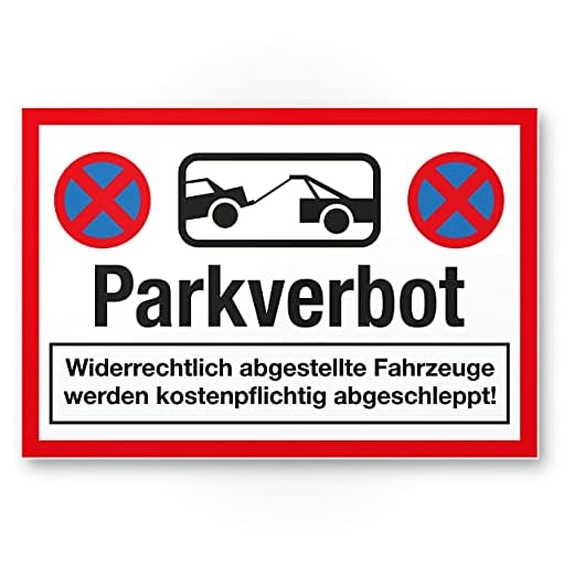 Ingen parkeringsplastskylt 30 x 20 cm plastskylt för privat parkering – Förbjuden skylt – ingen parkeringsskylt – parkeringsplats fri hållning – betald bogseras