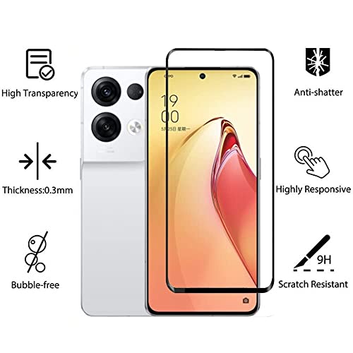 Image of STP FEEL Tempered Glass Compatible for Oppo Reno 8 Pro | Edge to Edge Coverage Screen Protector Guard | Full Screen Protector (6.7 Inch, Pack of 1)